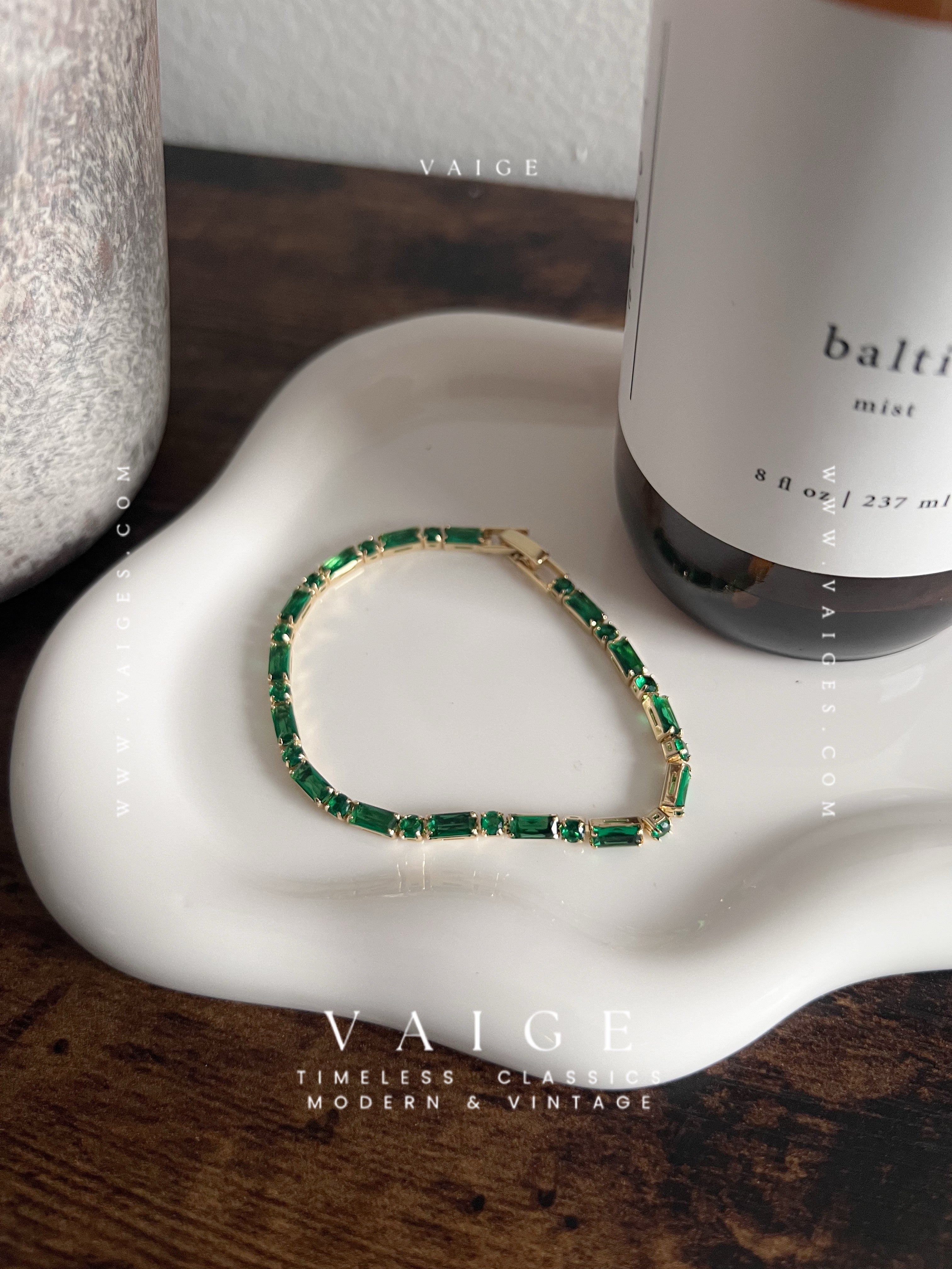 VAIGE Green Zircon Emerald Green Bracelet